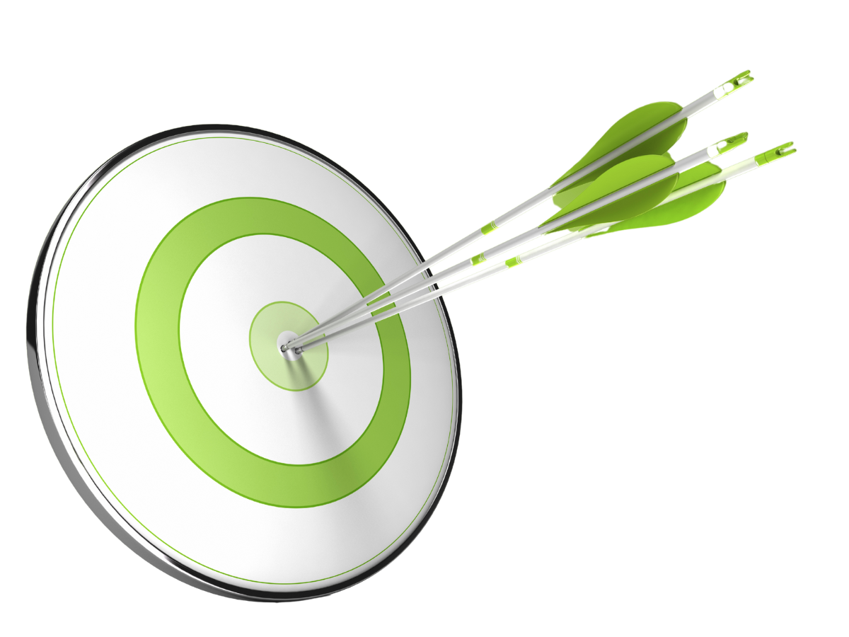 Target with darts reaching the target